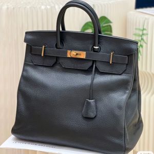 Hermes Birkin HAC Bag Togo Leather Gold Hardware In Black