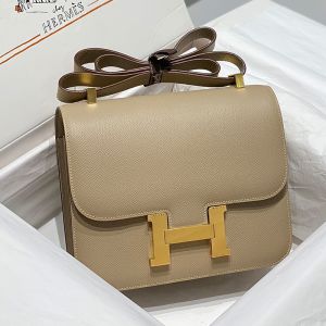 Hermes Constance Bag Epsom Leather Gold Hardware In Grey