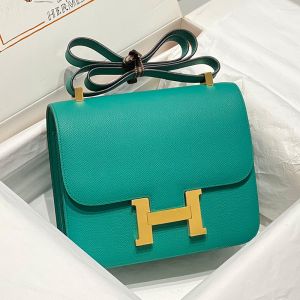 Hermes Constance Bag Epsom Leather Gold Hardware In Verona Green