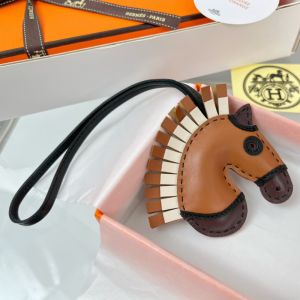 Hermes Geegee Charm Leather In Brown