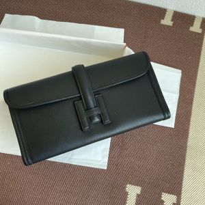 Hermes Jige Elan Clutch Swift Leather In Black