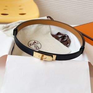 Hermes Kelly 18 Belt Espom Calfskin In Black/Gold