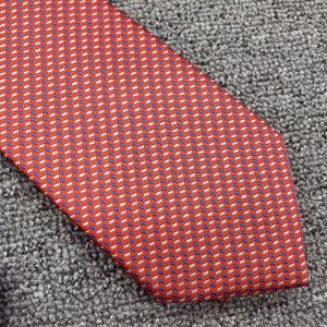 Hermes Maille De Soie 4 Temps Tie In Red