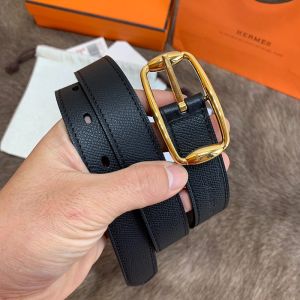 Hermes Pin Belt Epsom Calfskin In Black/Gold