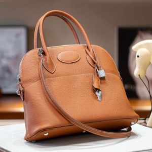 Hermes Bolide Bag Togo Leather Palladium Hardware In Brown