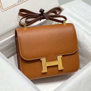 Hermes Constance Bag Epsom Leather Gold Hardware In Brown