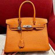 Hermes Birkin Bag Togo Leather Palladium Hardware In Orange