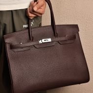 Hermes Birkin 40 Bag Togo Leather Palladium Hardware In Burgundy