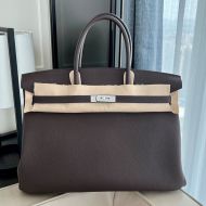 Hermes Birkin 40 Bag Togo Leather Palladium Hardware In Coffee