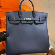 Hermes Birkin HAC Bag Togo Leather Palladium Hardware In Navy Blue