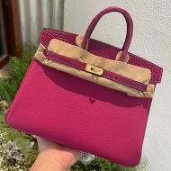 Hermes Birkin Touch Bag Alligator & Togo Leather Gold Hardware In Rose