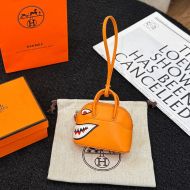 Hermes Bolide Shark Charm Leather In Orange