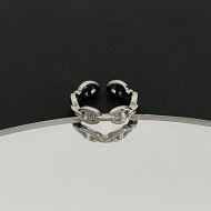 Hermes Chaine D'ancre Cuff Ring In Silver