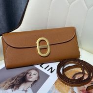 Hermes Chaine d'Ancre To Go Wallet Epsom Leather Gold Hardware In Brown