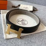 Hermes Constance H 25 Reversible Belt Leather In Black