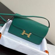 Hermes Constance To Go Wallet Epsom Leather Gold Hardware In Green