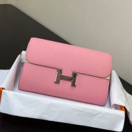 Hermes Constance To Go Wallet Epsom Leather Gold Hardware In Pink