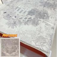 Hermes Faubourg Tropical Shawl 140 In Grey