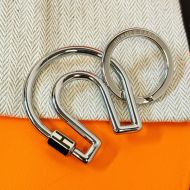 Hermes Fer A Cheval Keyring With H Logo Metal In Silver