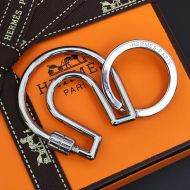 Hermes Fer A Cheval Keyring Metal In Silver