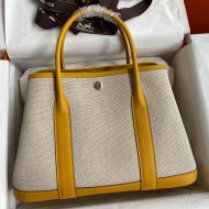 Hermes Garden Party Bag Canvas Palladium Hardware In Yellow