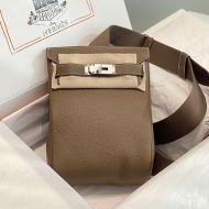 Hermes Hac a Dos PM Backpack Togo Leather Palladium Hardware In Khaki