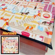 Hermes Horse Club Detail Shawl 140 In Black