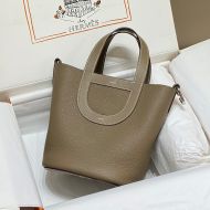 Hermes In-The-Loop 18 Bag Clemence Leather Palladium Hardware In Khaki