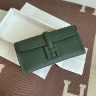 Hermes Jige Elan Clutch Epsom Leather In Jasper