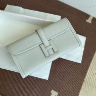 Hermes Jige Elan Clutch Swift Leather In Beige