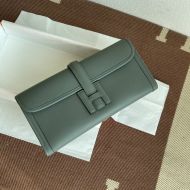 Hermes Jige Elan Clutch Swift Leather In Jasper