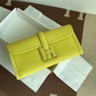 Hermes Jige Elan Clutch Swift Leather In Lemon