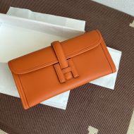 Hermes Jige Elan Clutch Swift Leather In Orange