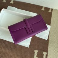 Hermes Jige Elan Clutch Swift Leather In Purple