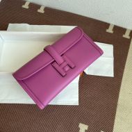 Hermes Jige Elan Clutch Swift Leather In Voilet