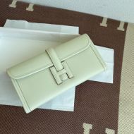 Hermes Jige Elan Clutch Swift Leather In White