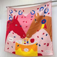 Hermes Just Married Scarf 90 In Pink