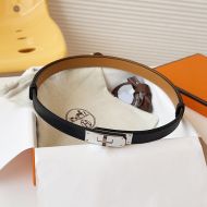 Hermes Kelly 18 Belt Espom Calfskin In Black/Silver