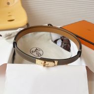 Hermes Kelly 18 Belt Espom Calfskin In Grey/Gold