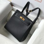 Hermes Kelly Ado Backpack Togo Leather Gold Hardware In Black