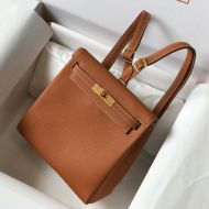 Hermes Kelly Ado Backpack Togo Leather Gold Hardware In Brown