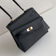 Hermes Kelly En Desordre Bag Epsom Leather Gold Hardware In Black