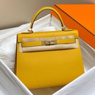 Hermes Kelly Bag Epsom Leather Gold Hardware In Yellow