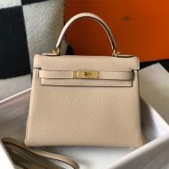 Hermes Kelly Bag Togo Leather Gold Hardware In Grey