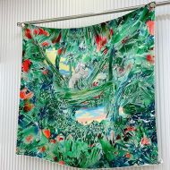 Hermes La Vallee De Cristal Scarf 90 In Green