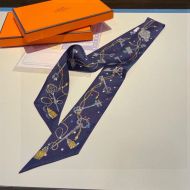 Hermes Les Cles A Pois Twilly In Blue