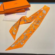 Hermes Les Cles A Pois Twilly In Orange