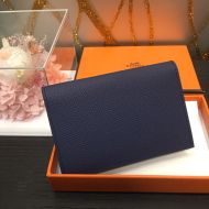 Hermes MC? Euclide Card Holder Epsom Calfskin In Navy Blue