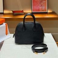 Hermes Mini Bolide Bag Chevre Leather Gold Hardware In Black