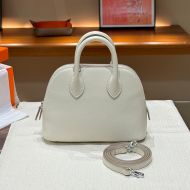 Hermes Mini Bolide Bag Chevre Leather Palladium Hardware In White